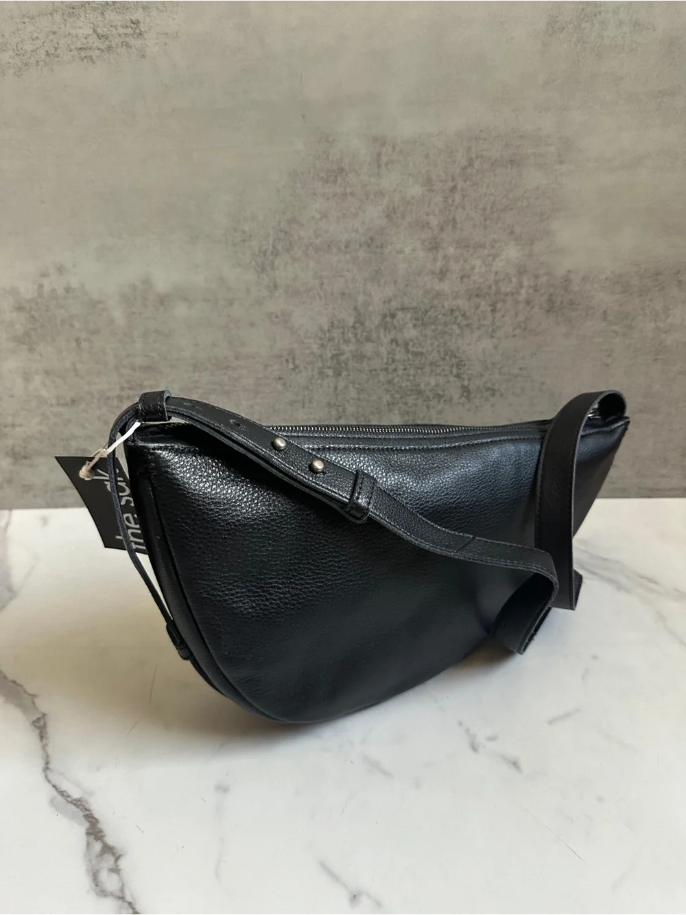 NWT The Sak Tess Sling Leather Bag | Crescent Crossbody Bag Black